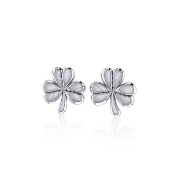 Celtic Shamrock Silver Post Earrings TE879 - Jewelry
